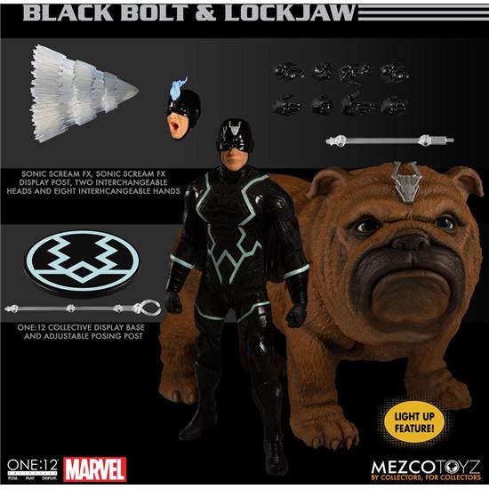 Marvel: Black Bolt & Light-Up Lockjaw One:12 Action Figures 1/12 17 cm