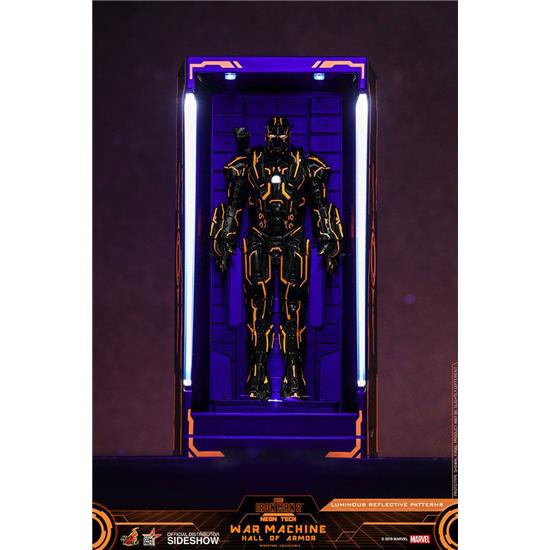 Iron Man: Diorama Neon Tech War Machine Hall of Armor MMS Compact Series 12 cm