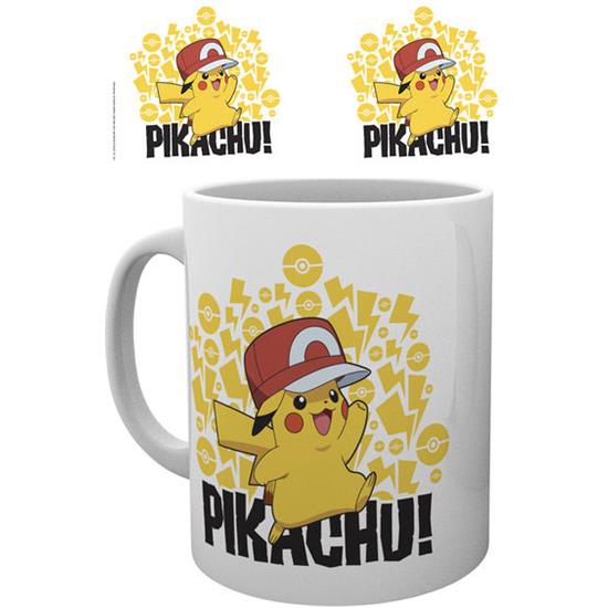 Pokémon: Krus med Pikachu iført Ash Hat