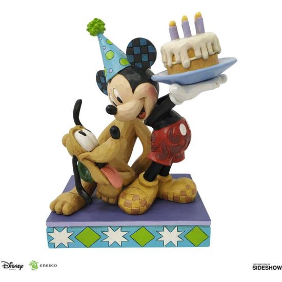 Disney: Pluto & Mickey Birthday Statue 16 cm
