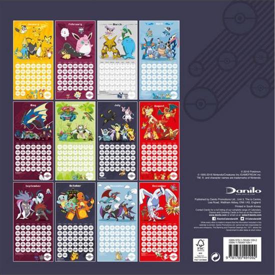 Pokémon: Pokemon Kalender 2017