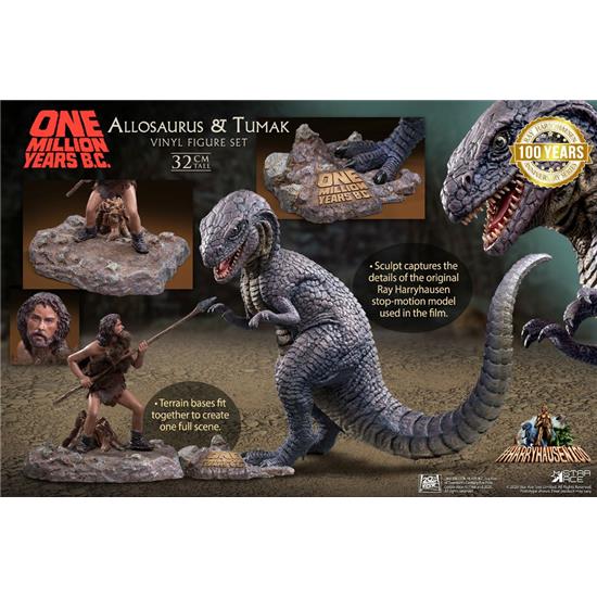 One Million Years B.C.: Allosaurus & Tumak Soft Vinyl Statues