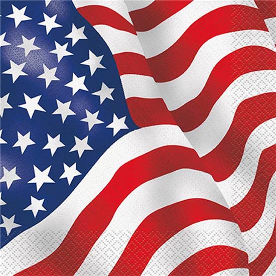 USA: Amerikansk flag Servietter 16 styk