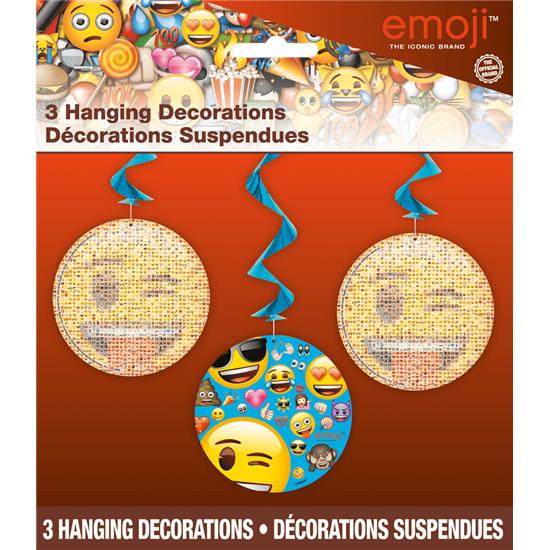 Diverse: Emoji Hvirvel dekorationer 50 cm 3 styk