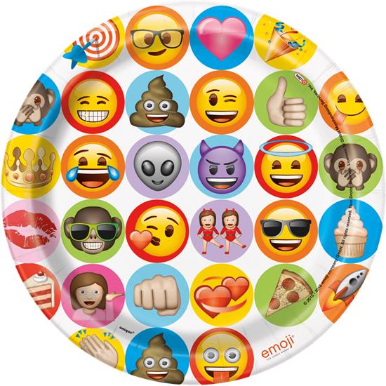 Diverse: Emoji Paptallerkener 21 cm 8 styk