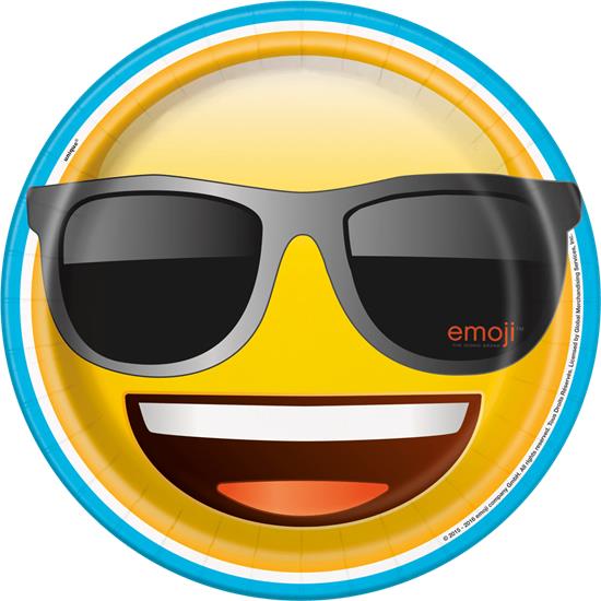 Emoji: Emoji Solbrille Paptallerkener 21 cm 8 styk