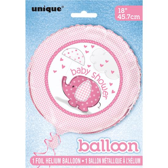 Diverse: Lyserød elefant Baby shower Folie ballon 45 cm