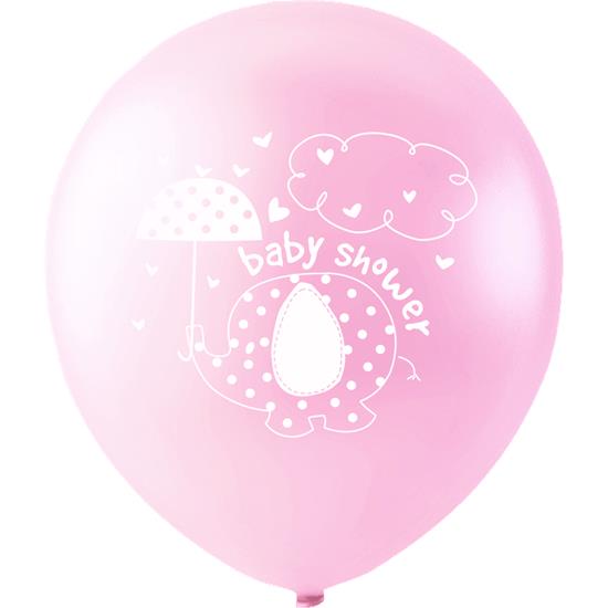 Diverse: Lyserød elefant Balloner Baby shower 30 cm 8 styk