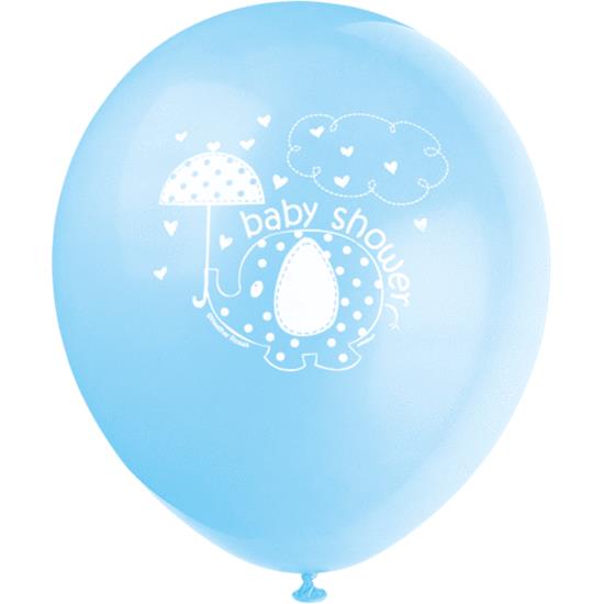 Diverse: Lyseblå elefant Balloner Baby shower 30 cm 8 styk