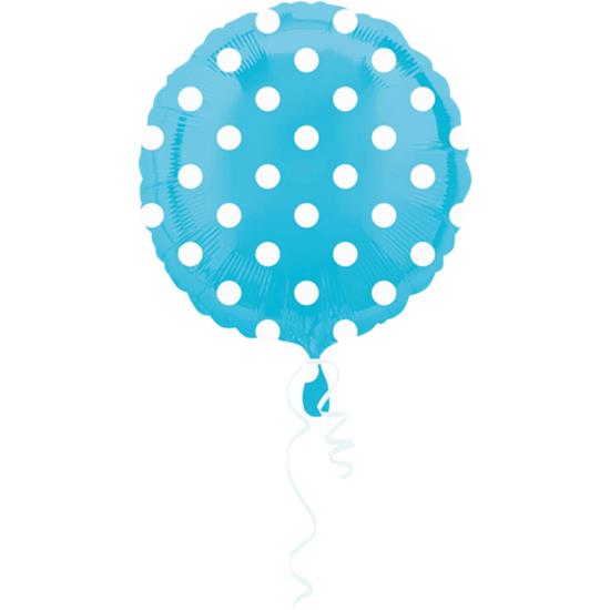 Diverse: Blå prikker Folie ballon 43 cm