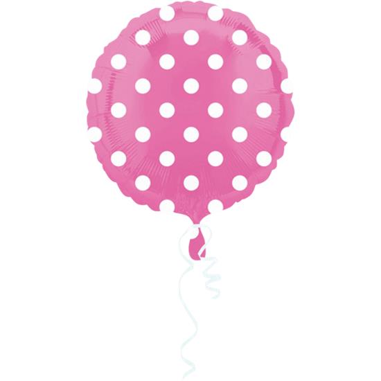 Diverse: Pink prikker Folie ballon 43 cm