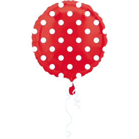 Diverse: Røde prikker Folie ballon 43 cm