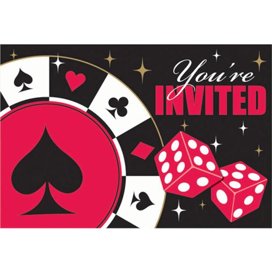 Casino: Casino Invitationer 8 styk