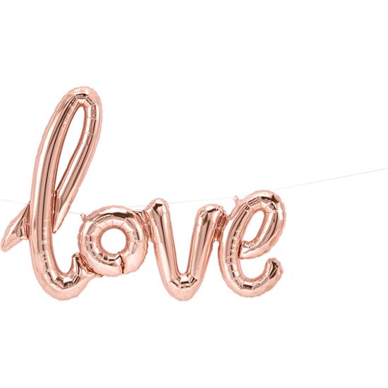 Diverse: Love Folie ballon champagnefarvet 56 cm