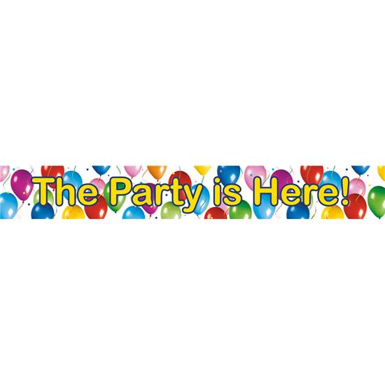 Ballon Tema: The party is here! Banner 13 x 90 cm 3 styk