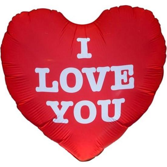 Diverse: Hjerte ballon med LED lys I love you 62 cm