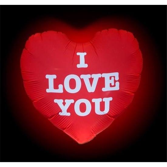 Diverse: Hjerte ballon med LED lys I love you 62 cm