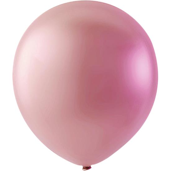 Diverse: Lyserød metallic Latex balloner 23 cm 100 styk
