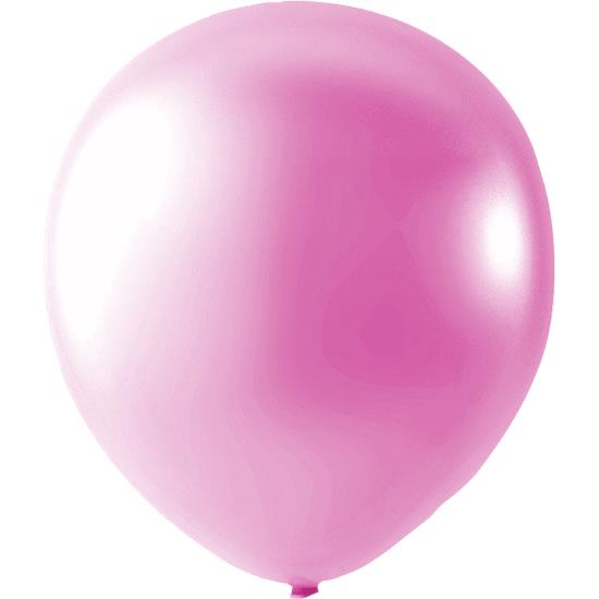 Diverse: Pink metallic Latex balloner 23 cm 100 styk