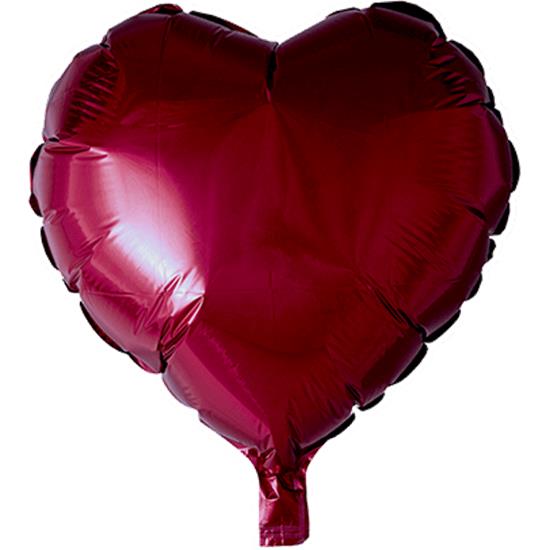 Diverse: Bordeaux Hjerte Folie ballon 46 cm