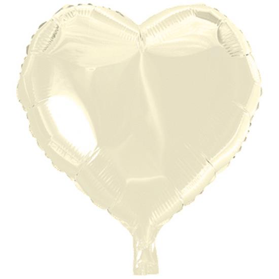 Diverse: Creme Hjerte Folie ballon 46 cm