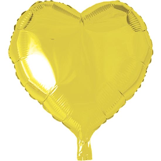 Diverse: Gul Hjerte Folie ballon 46 cm