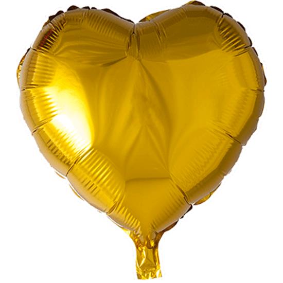 Diverse: Guld Hjerte Folie ballon 46 cm