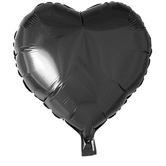Diverse: Sort Hjerte Folie ballon 46 cm