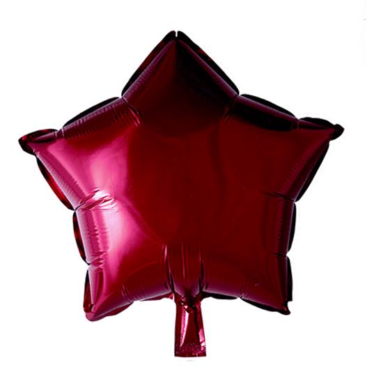 Diverse: Bordeaux Stjerne Folie Ballon 46 cm