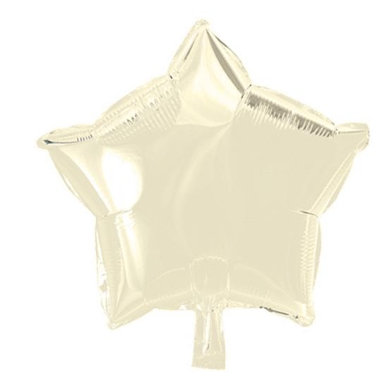 Diverse: Creme Stjerne Folie Ballon 46 cm