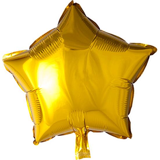 Diverse: Guld Stjerne Folie Ballon 46 cm