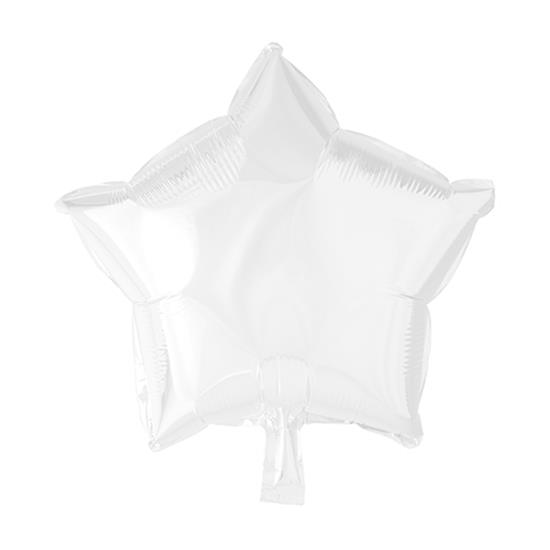Diverse: Hvid Stjerne Folie Ballon 46 cm