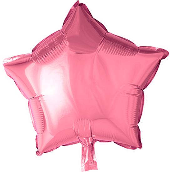 Diverse: Lyserød Stjerne Folie Ballon 46 cm