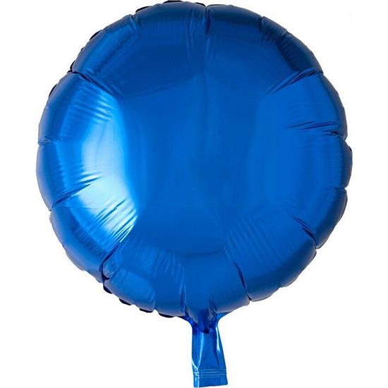 Diverse: Blå Rund Folie Ballon 46 cm
