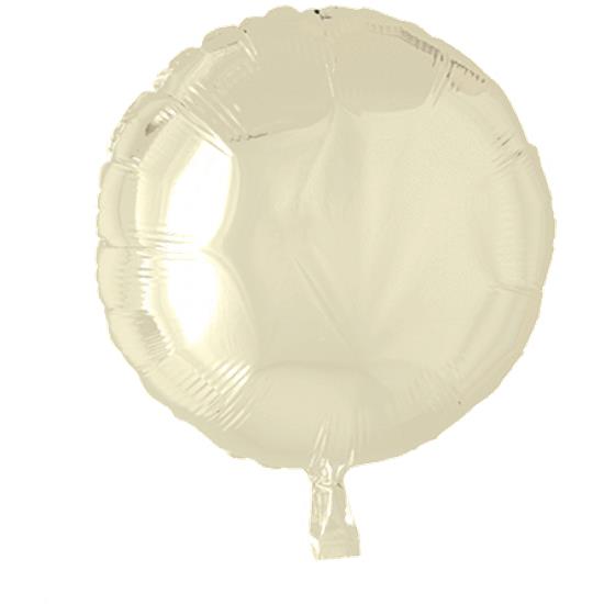 Diverse: Creme Rund Folie Ballon 46 cm