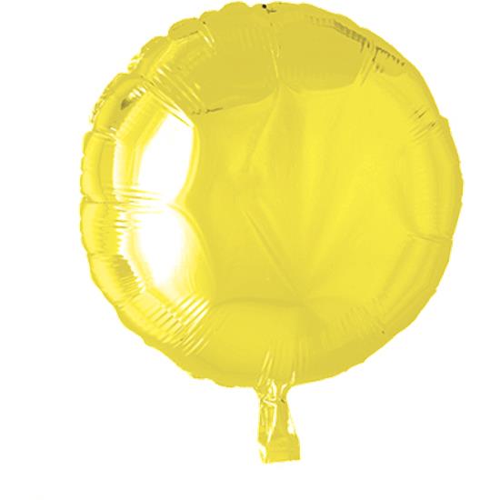 Diverse: Gul Rund Folie Ballon 46 cm