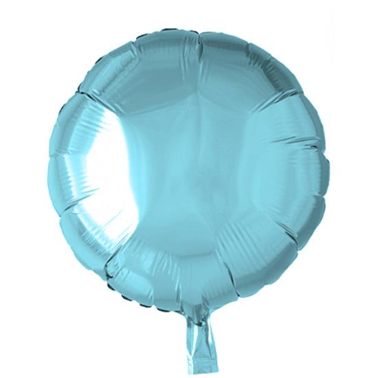 Diverse: Lyseblå Rund Folie Ballon 46 cm