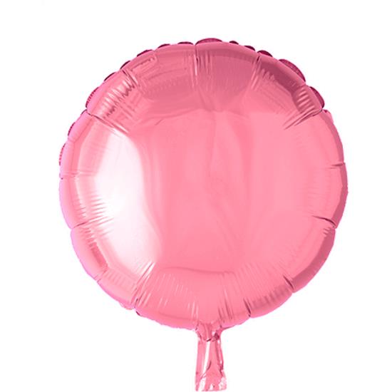 Diverse: Lyserød Rund Folie Ballon 46 cm