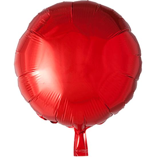 Diverse: Rød Rund Folie Ballon 46 cm