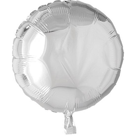 Diverse: Sølv Rund Folie Ballon 46 cm