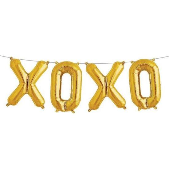 Diverse: XOXO Folie ballon Guld 41 cm