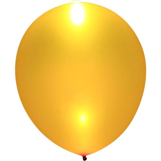 Diverse: Guld LED balloner 25 cm 5 styk