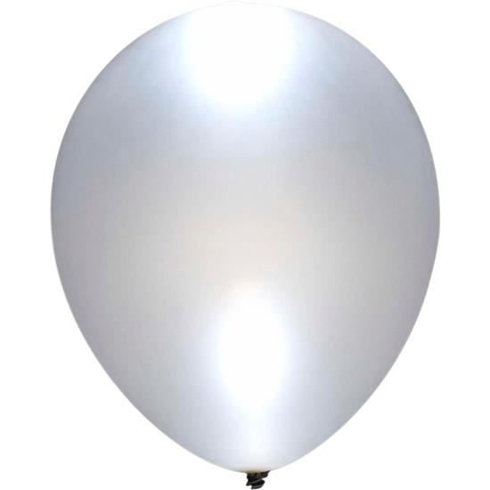 Diverse: Sølv LED balloner 25 cm 5 styk