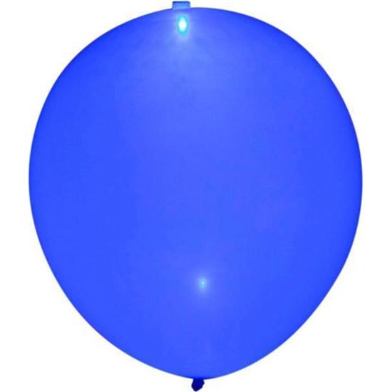 Diverse: Blå LED balloner 25 cm 5 styk