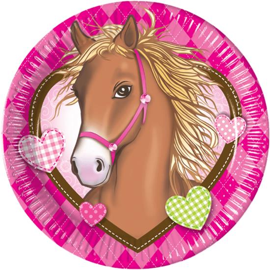 Heste: Lovely Horse paptallerkener 8 styk 23 cm