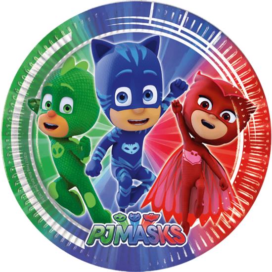 PJ Masks: PJ Masks paptallerkener 23 cm 8 styk