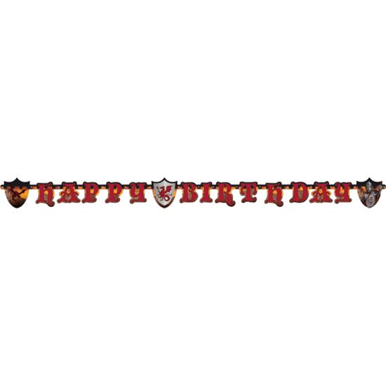 Diverse: Middelalder kriger Happy Birthday banner 177 cm