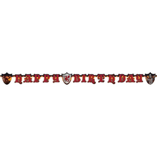 Ridder: Middelalder kriger Happy Birthday banner 177 cm