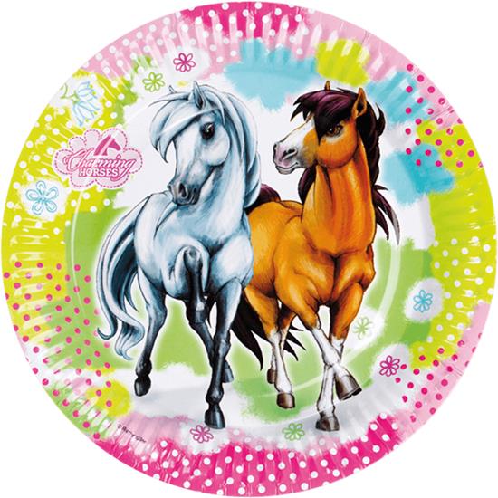 Diverse: Charming Horses paptallerkener 23 cm 8 styk