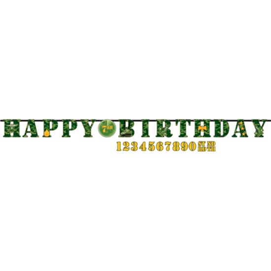 Camouflage: Camouflage Happy Birthday banner 3,5 meter